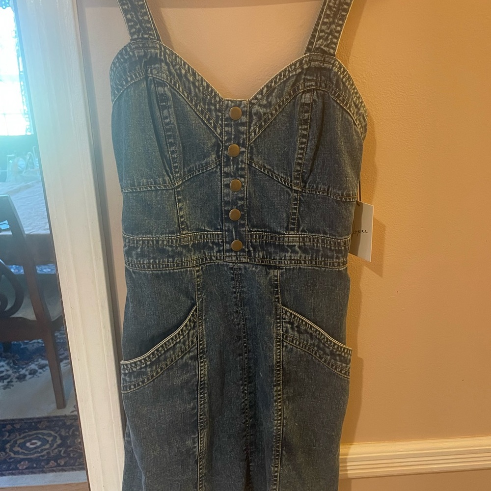 Denim Button-Front Dress